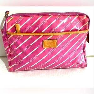 Coach logo vintage vinyl cosmetics bag